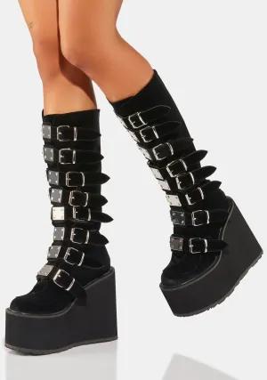 Black Velvet Trinity Boots