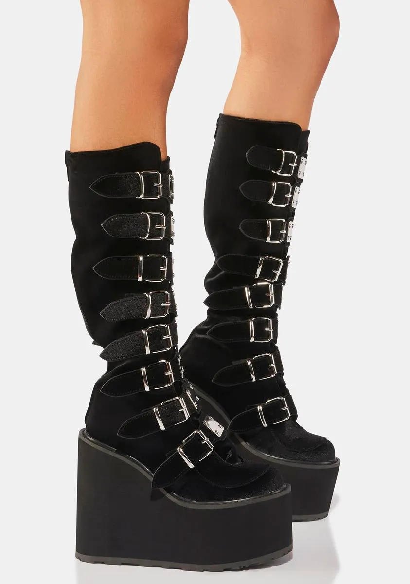 Black Velvet Trinity Boots
