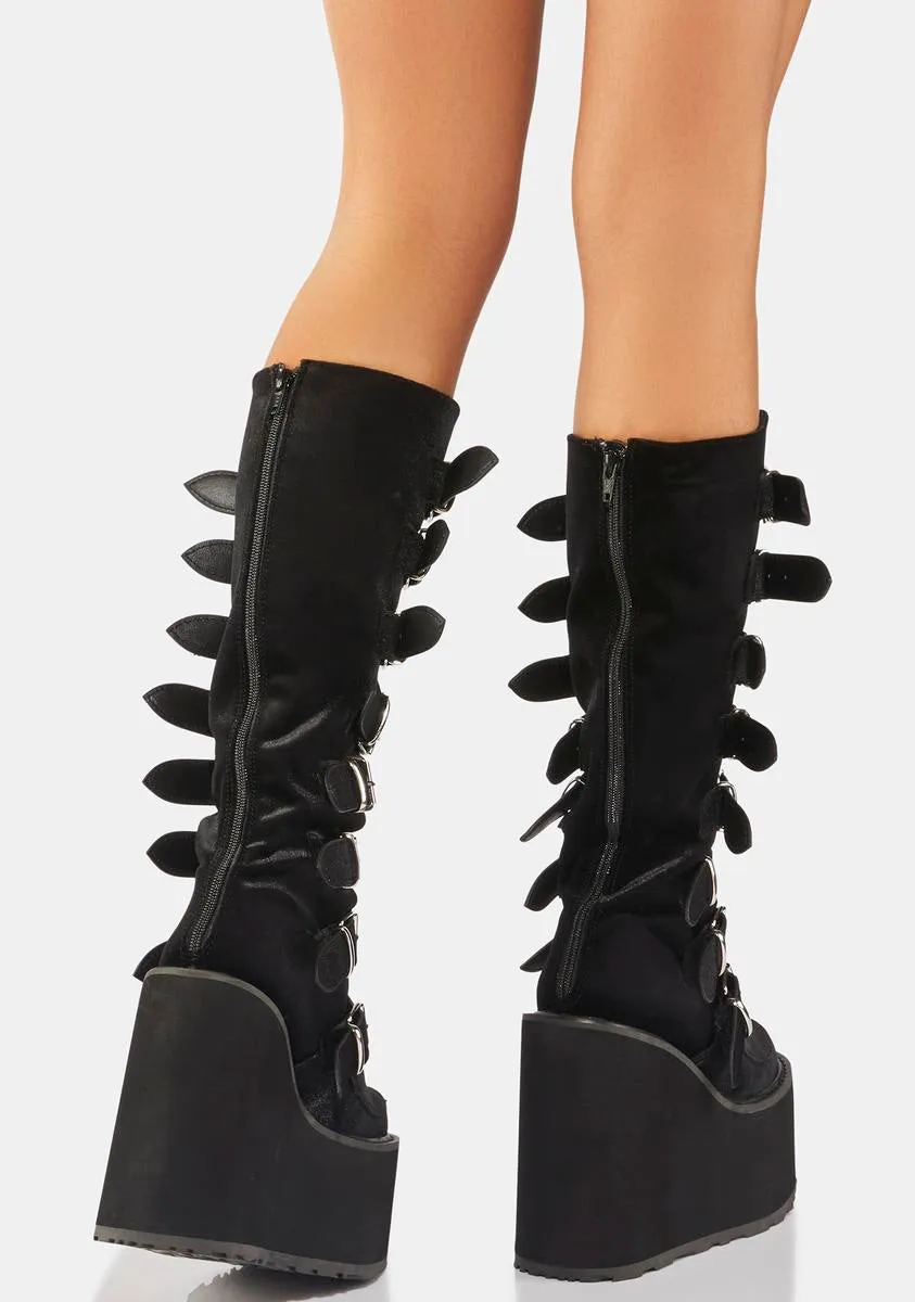 Black Velvet Trinity Boots