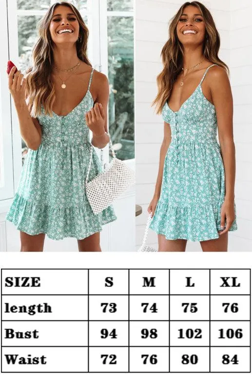 Boho Blossom Floral Mini Sundress - Sustainable Style for Women