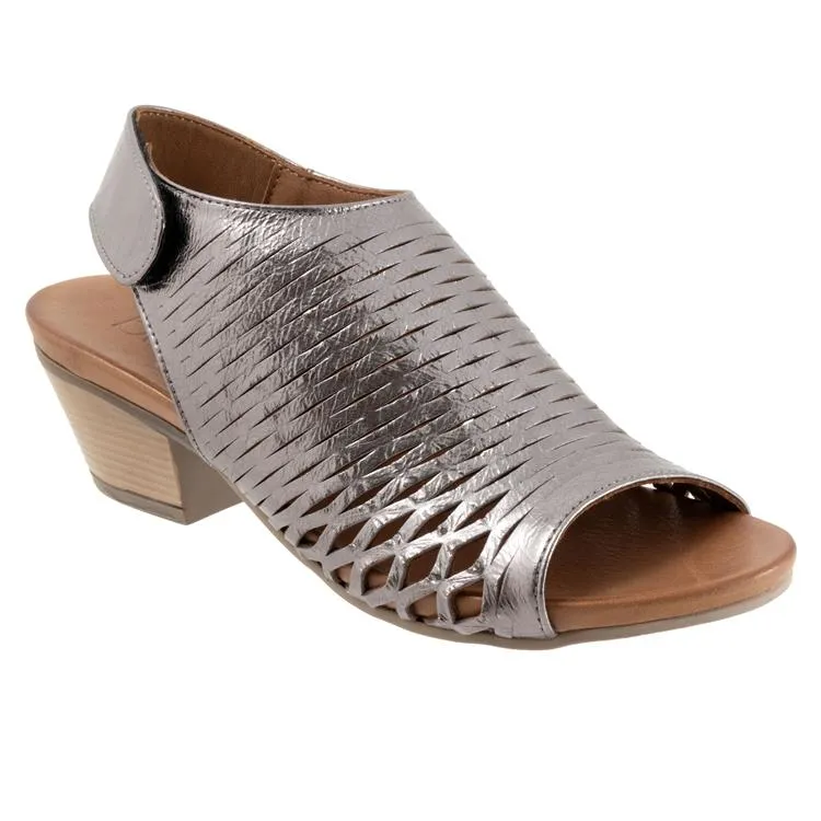 Bueno Women's Lacey Sling-Back Sandals Pewter Metallic