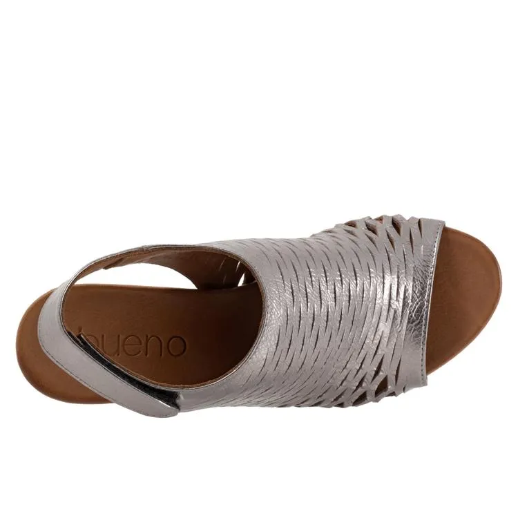 Bueno Women's Lacey Sling-Back Sandals Pewter Metallic
