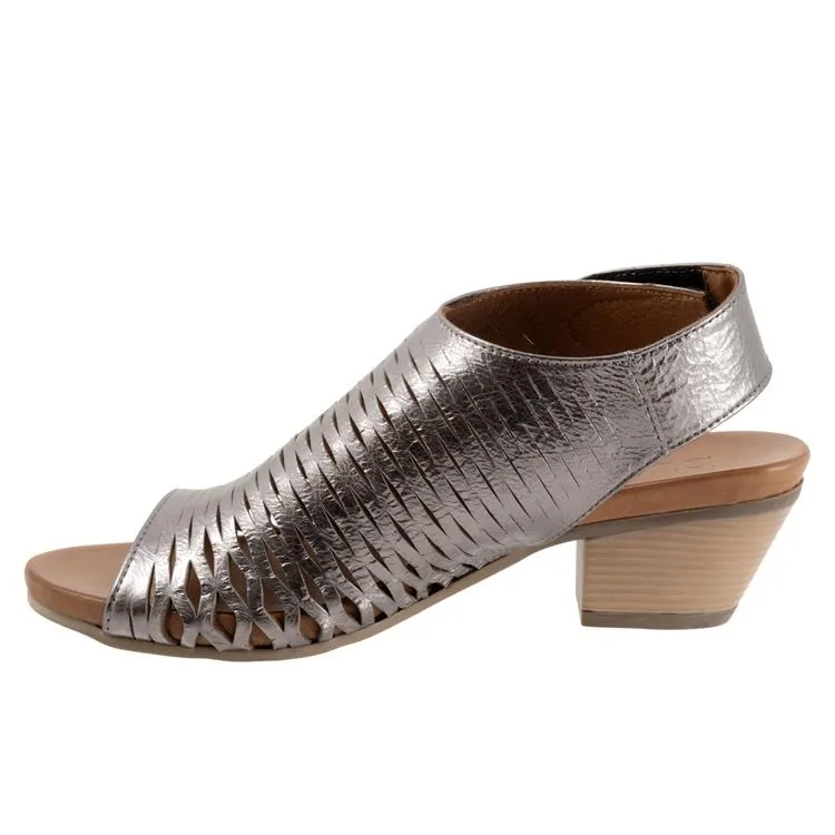 Bueno Women's Lacey Sling-Back Sandals Pewter Metallic