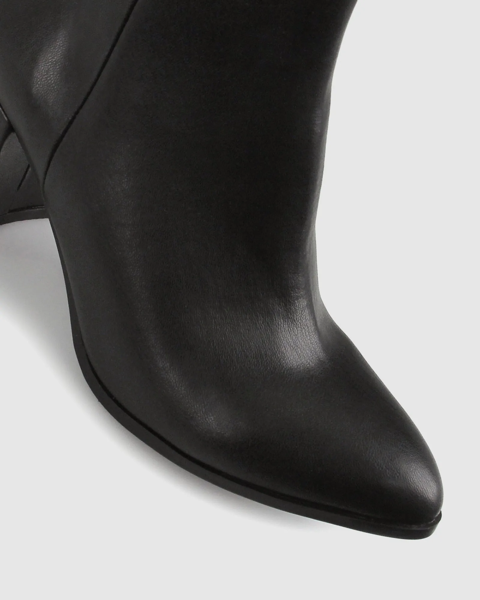 CHIA Vegan Point Toe Block Heel Boots