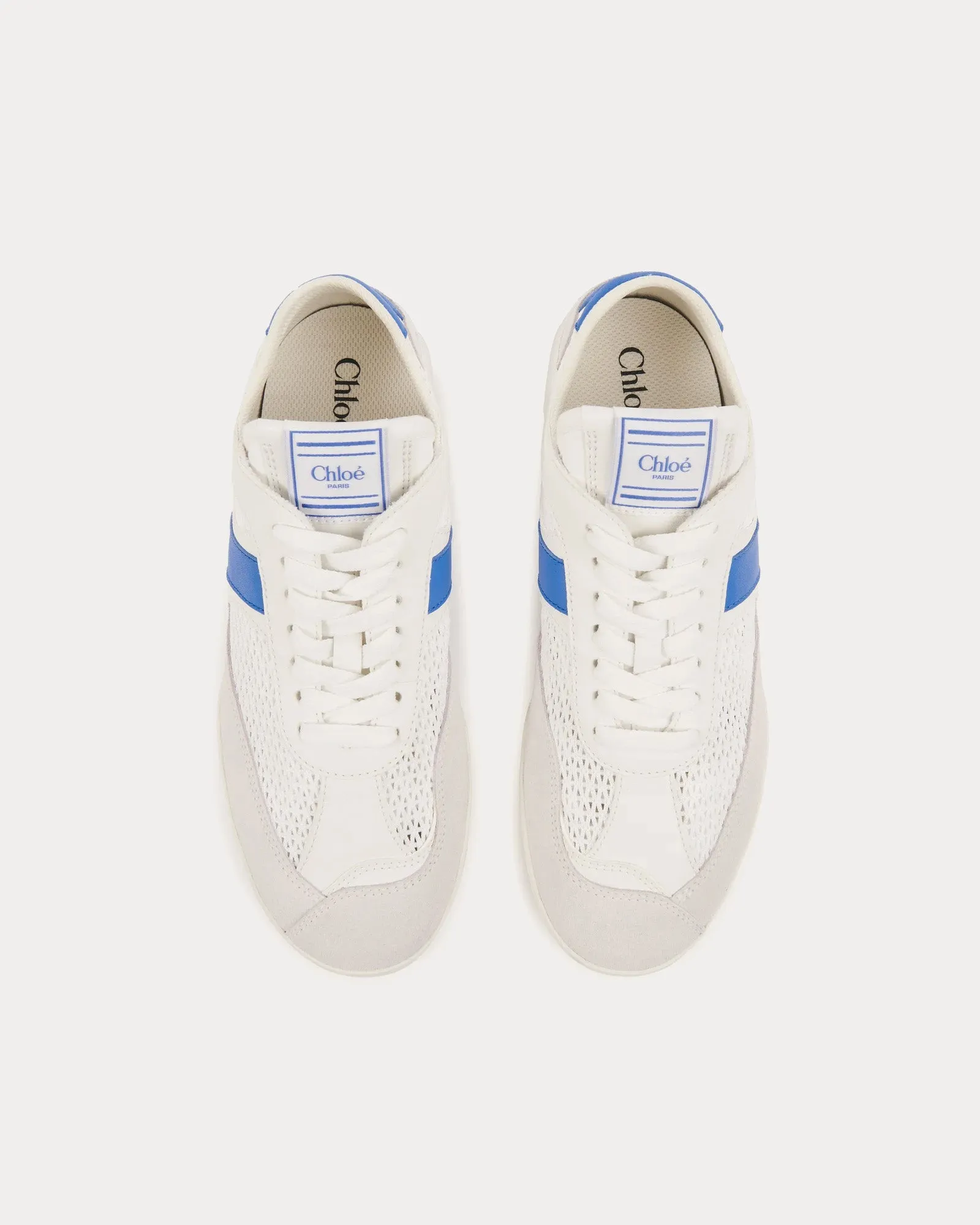 Chloé Kick White / Blue Low Top Sneakers