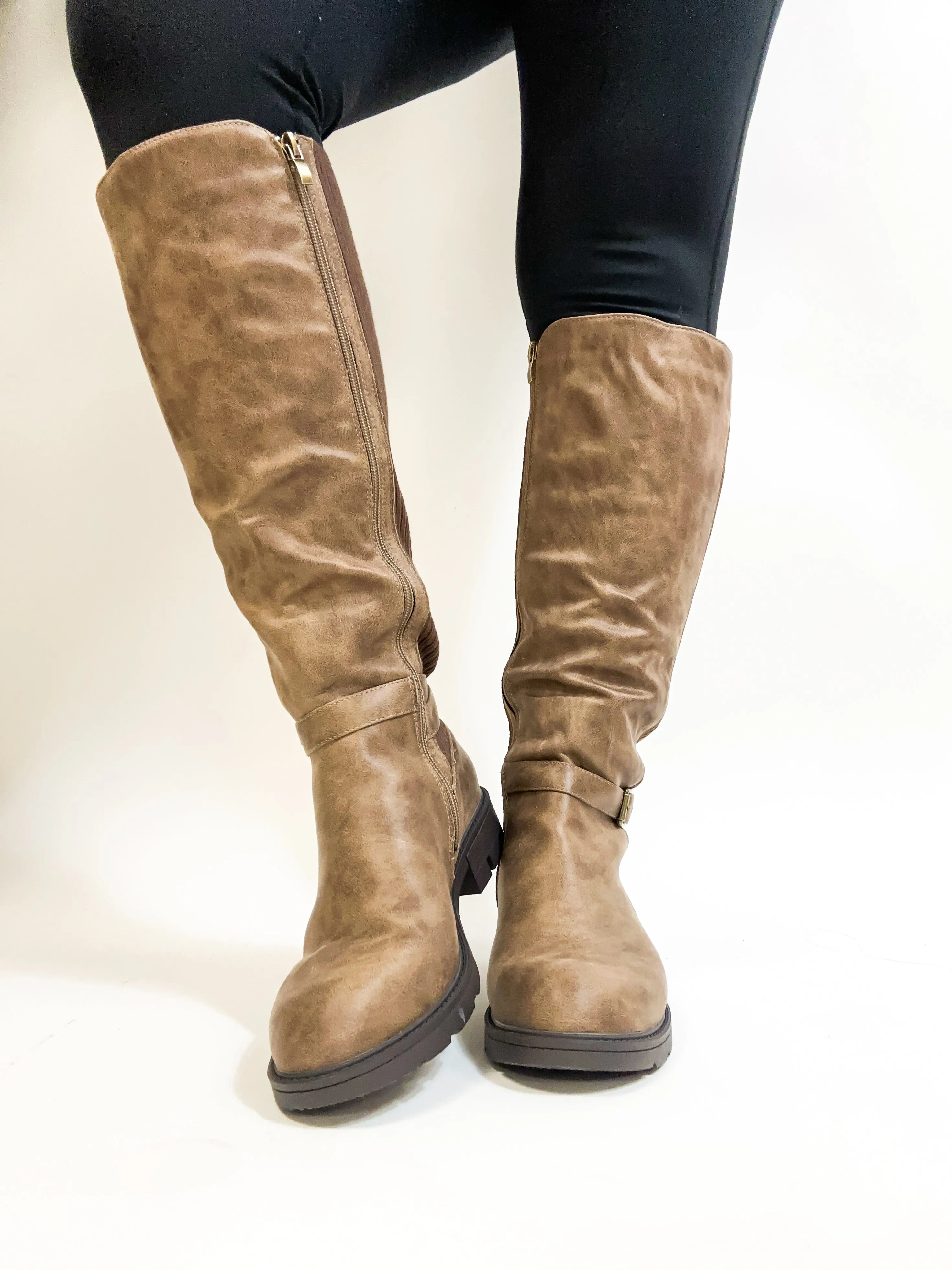 Corky's Tan Hay There Boots Wide Calf Friendly - FINAL SALE
