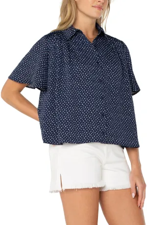 Ditsy Shirred Woven Blouse | Liverpool