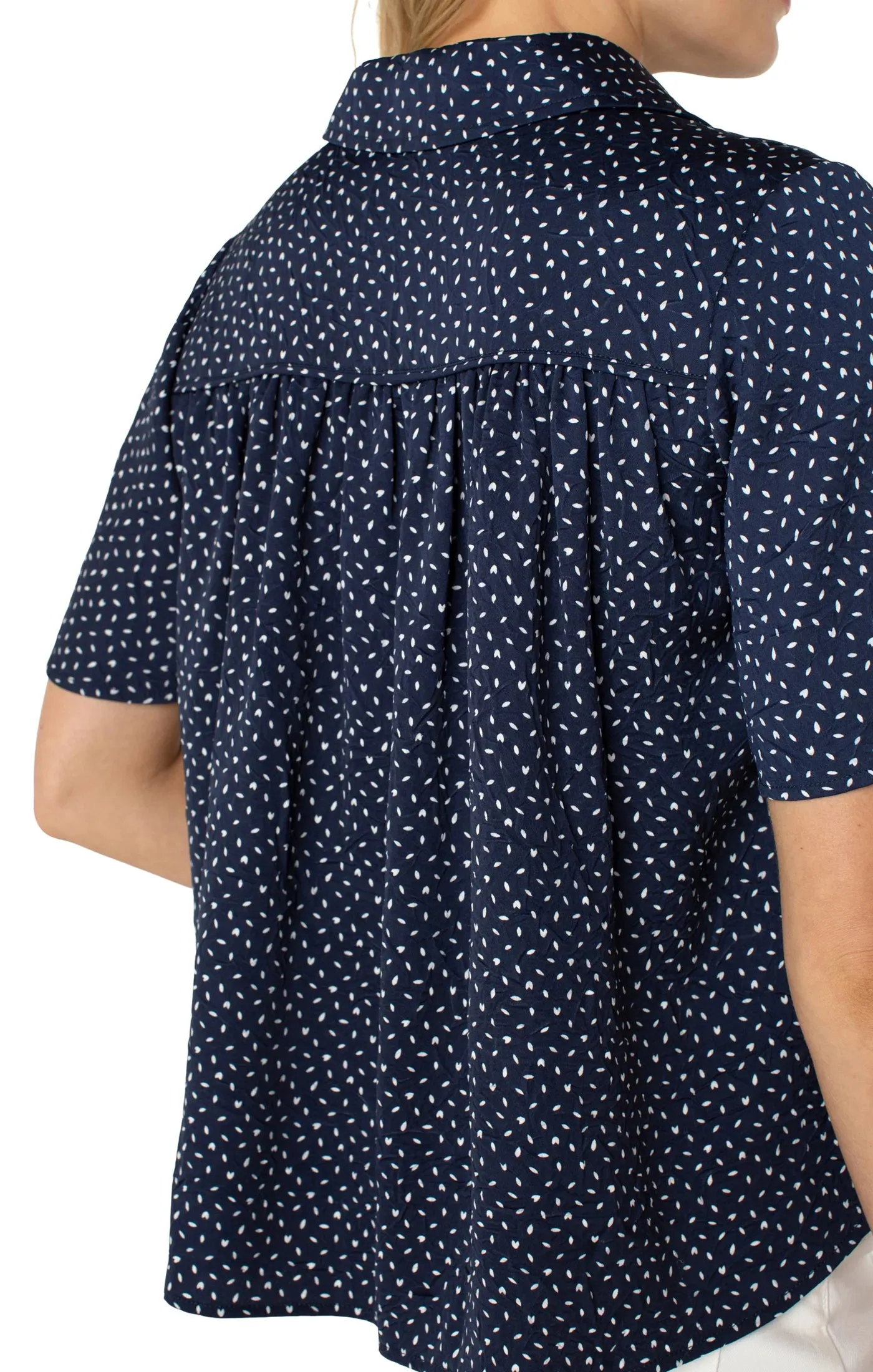 Ditsy Shirred Woven Blouse | Liverpool