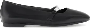 GABOR Black Leather ballet flat with diamante strap 14127