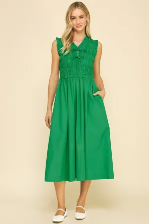 GRACE SMOCKED MIDI DRESS