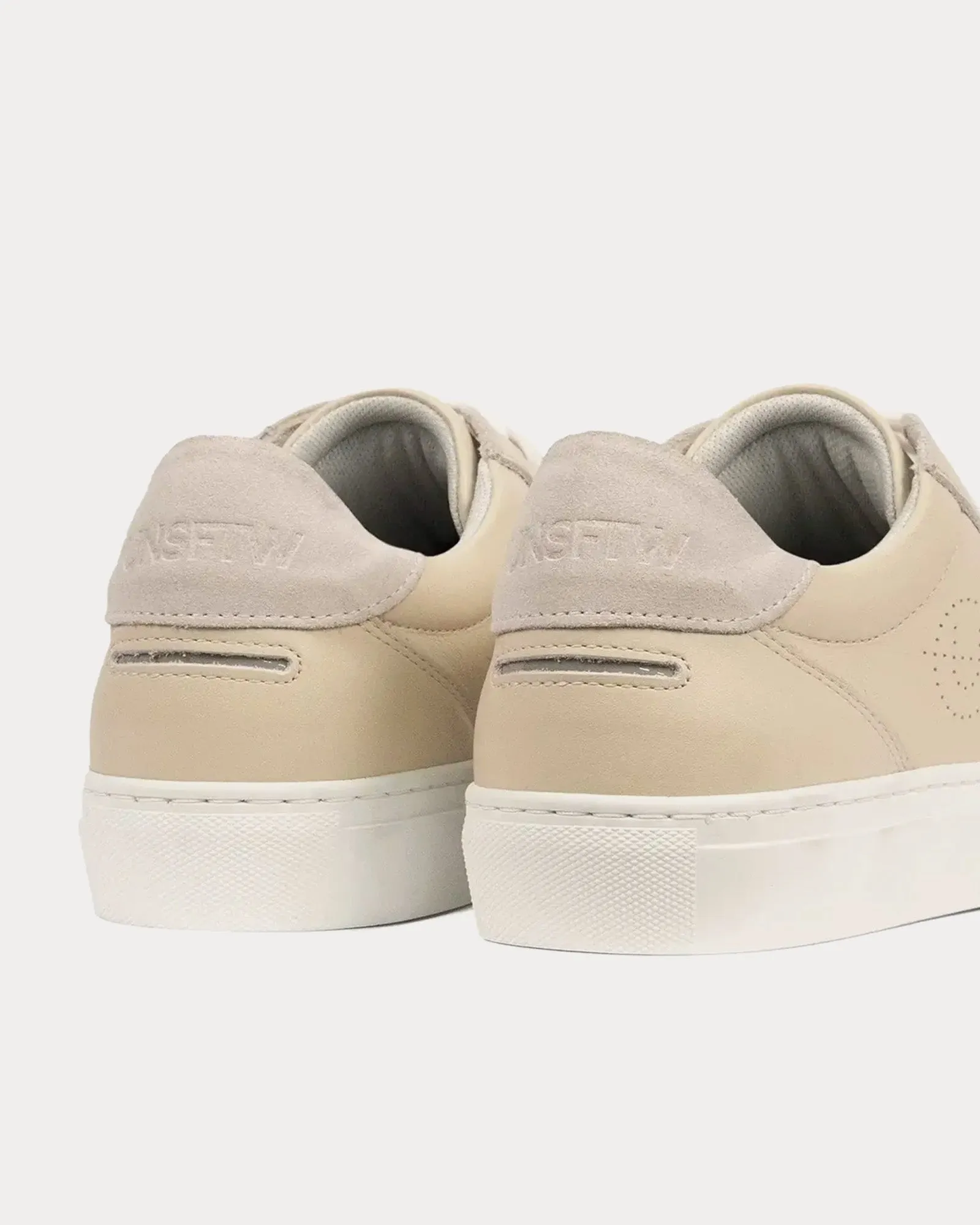 Helier Leather & Suede Beige / Bone Low Top Sneakers