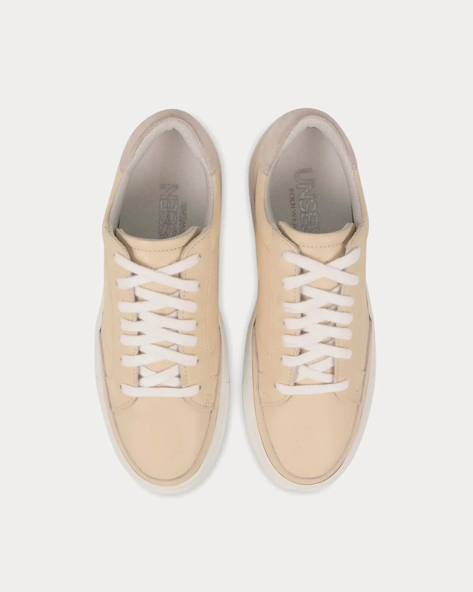 Helier Leather & Suede Beige / Bone Low Top Sneakers