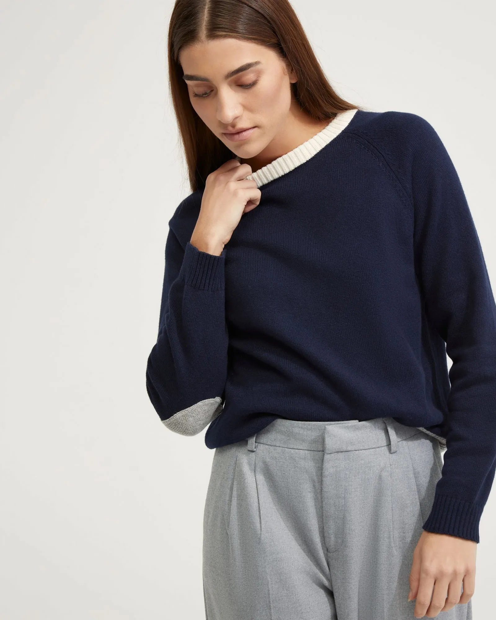 Huskie Elbow Patch Knit