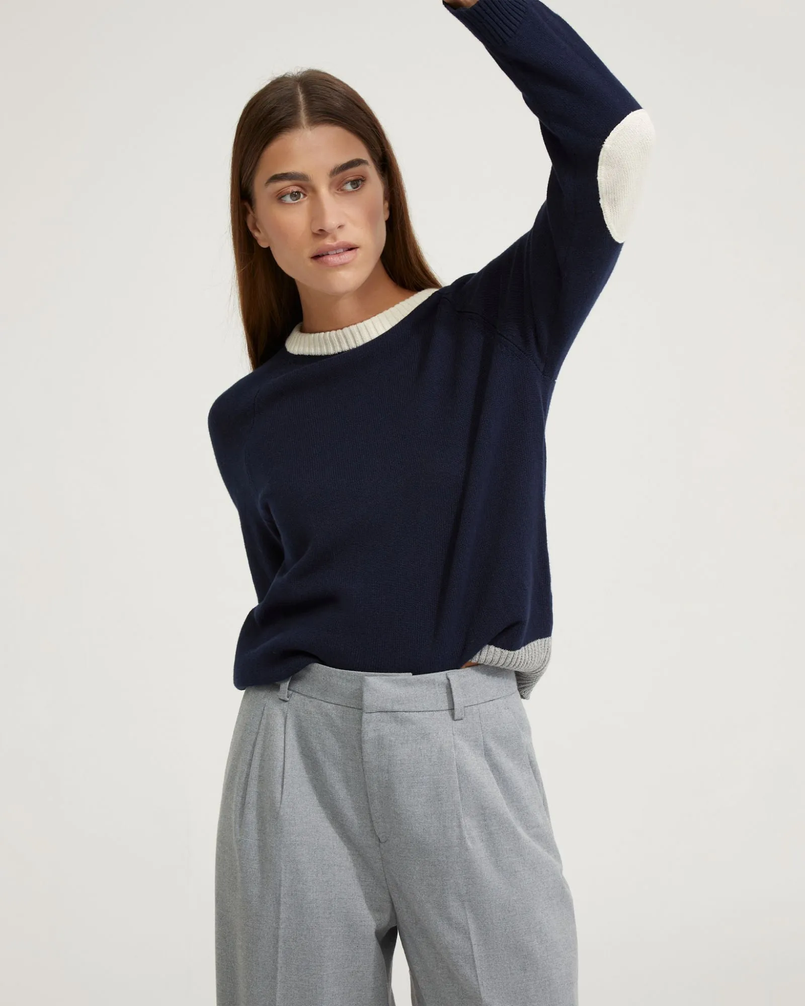 Huskie Elbow Patch Knit