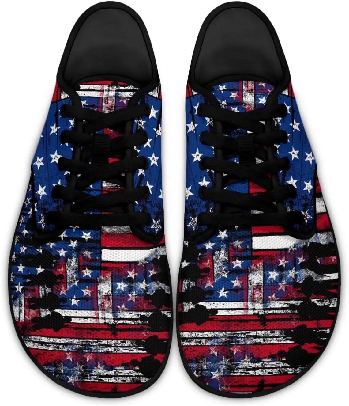 Jeiento American Flag Hike Barefoot Shoes with Wide Toe Box for Men Patriots, Non-Slip