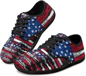 Jeiento American Flag Hike Barefoot Shoes with Wide Toe Box for Men Patriots, Non-Slip