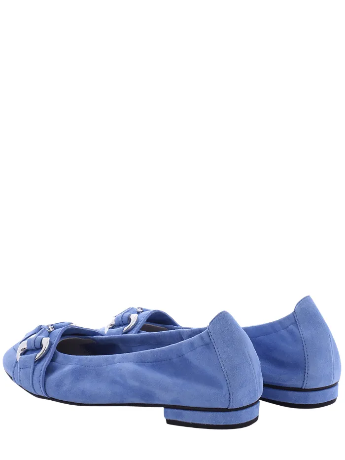 Kennel & Schmenger Women's MALU Ballerina Pump In Blue With Silver Detail 51-10300-498