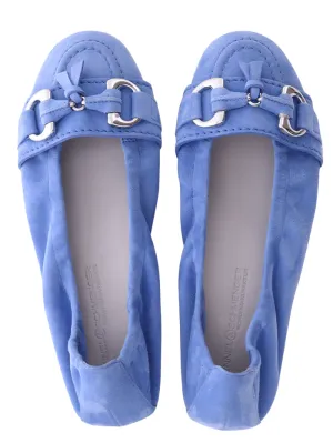 Kennel & Schmenger Women's MALU Ballerina Pump In Blue With Silver Detail 51-10300-498