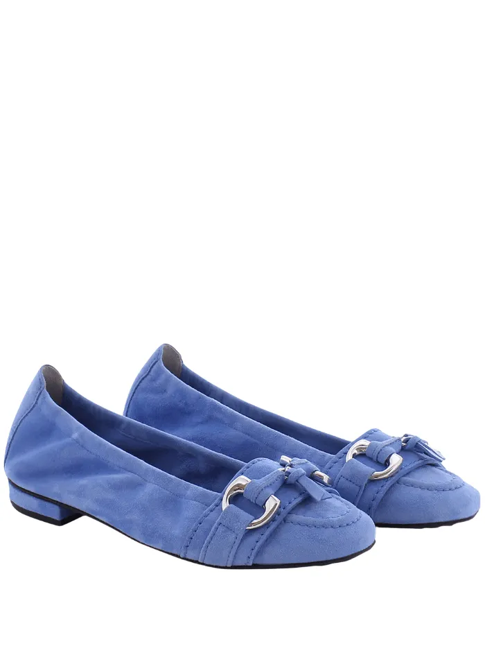 Kennel & Schmenger Women's MALU Ballerina Pump In Blue With Silver Detail 51-10300-498