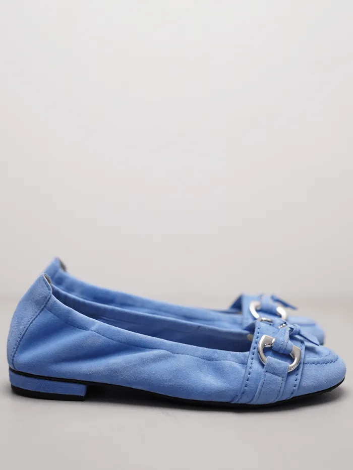 Kennel & Schmenger Women's MALU Ballerina Pump In Blue With Silver Detail 51-10300-498