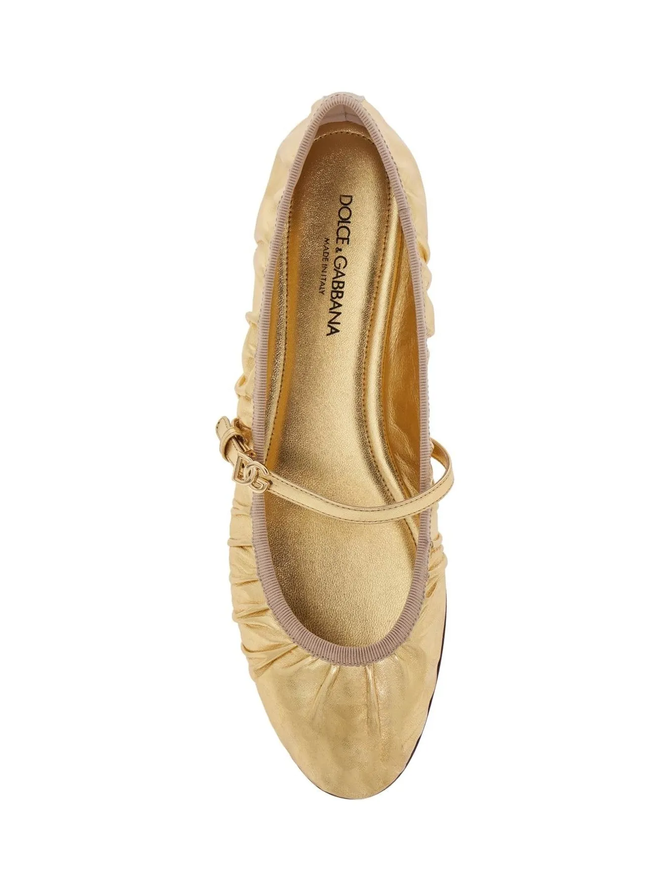 Laminated Nappa Leather Ballerina Flats
