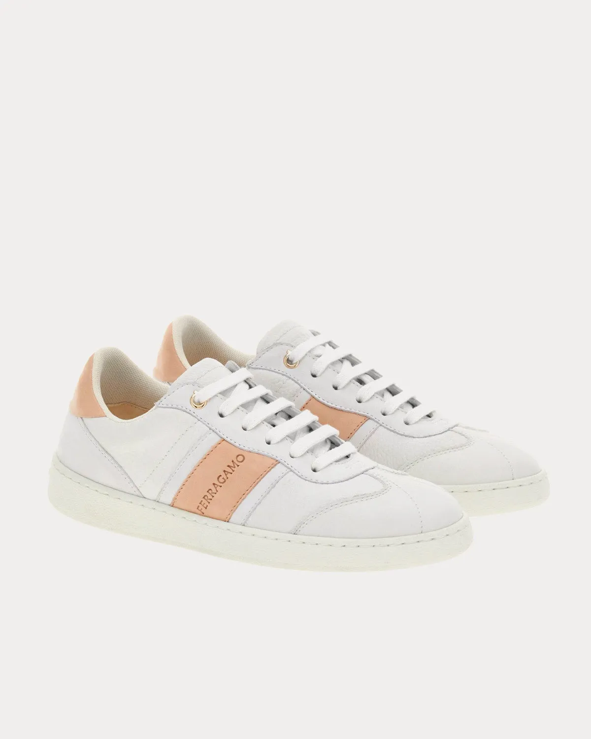 Logo Leather White / Petal Low Top Sneakers