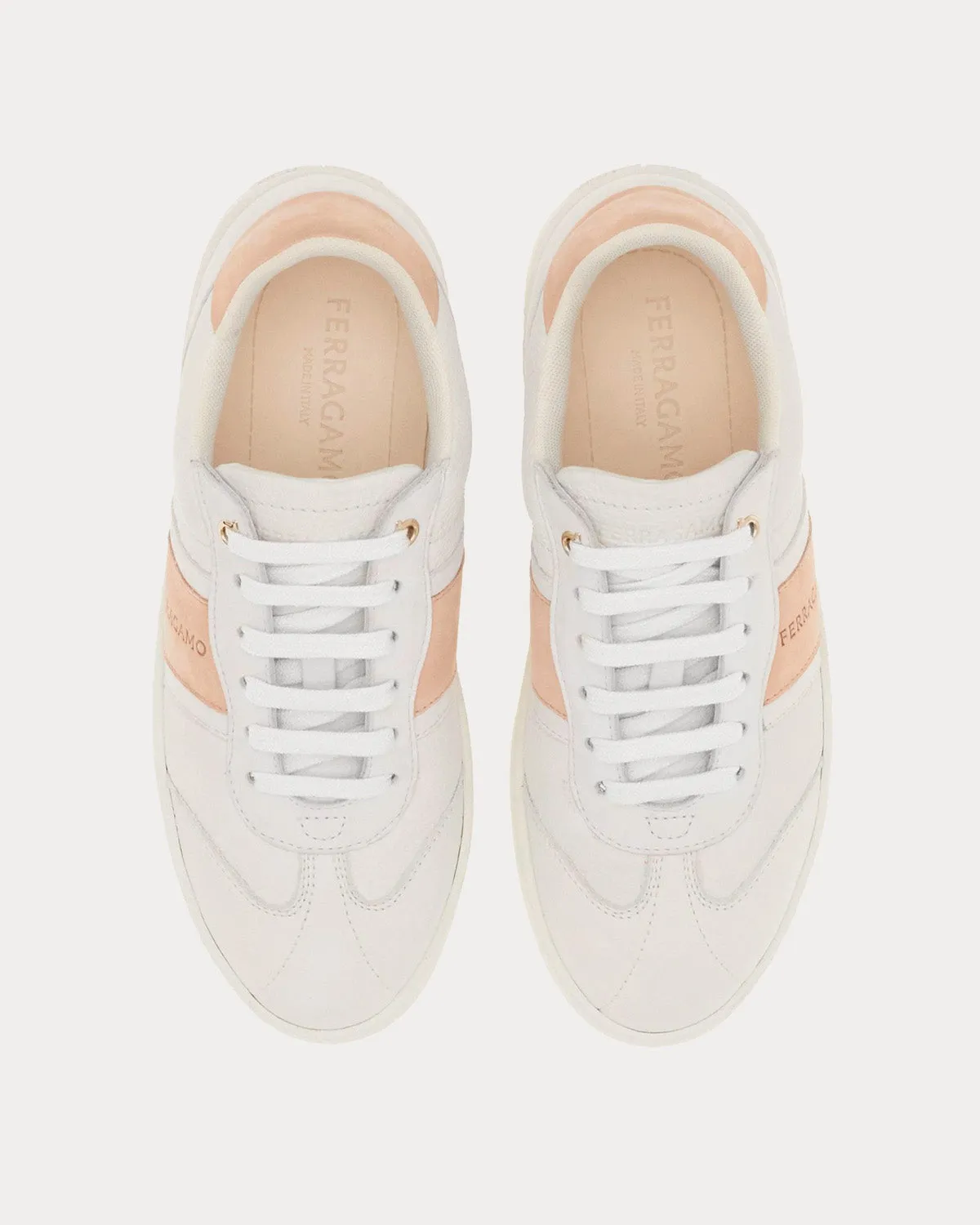 Logo Leather White / Petal Low Top Sneakers