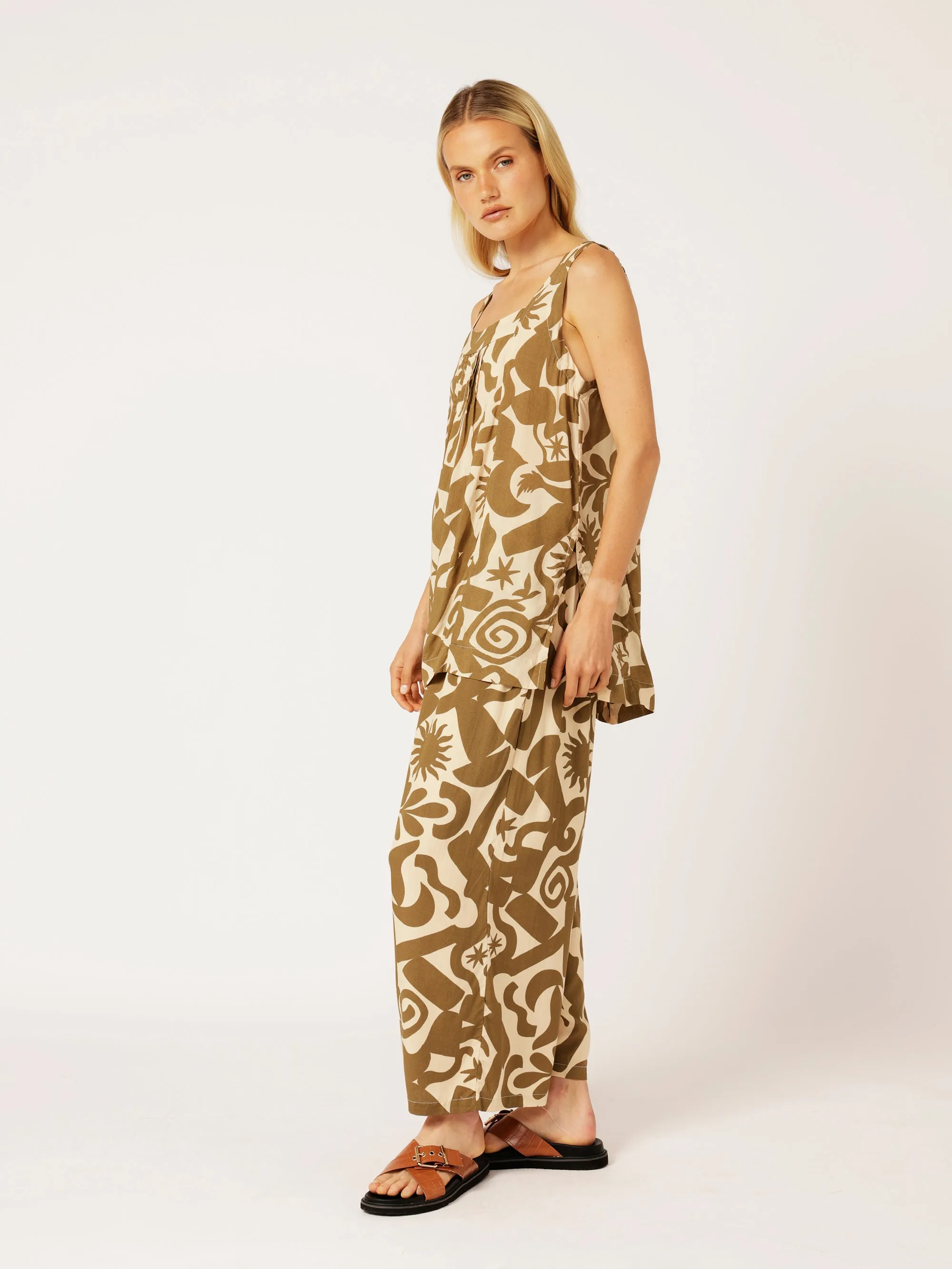 Lotus Tank LONG | Soleil Khaki