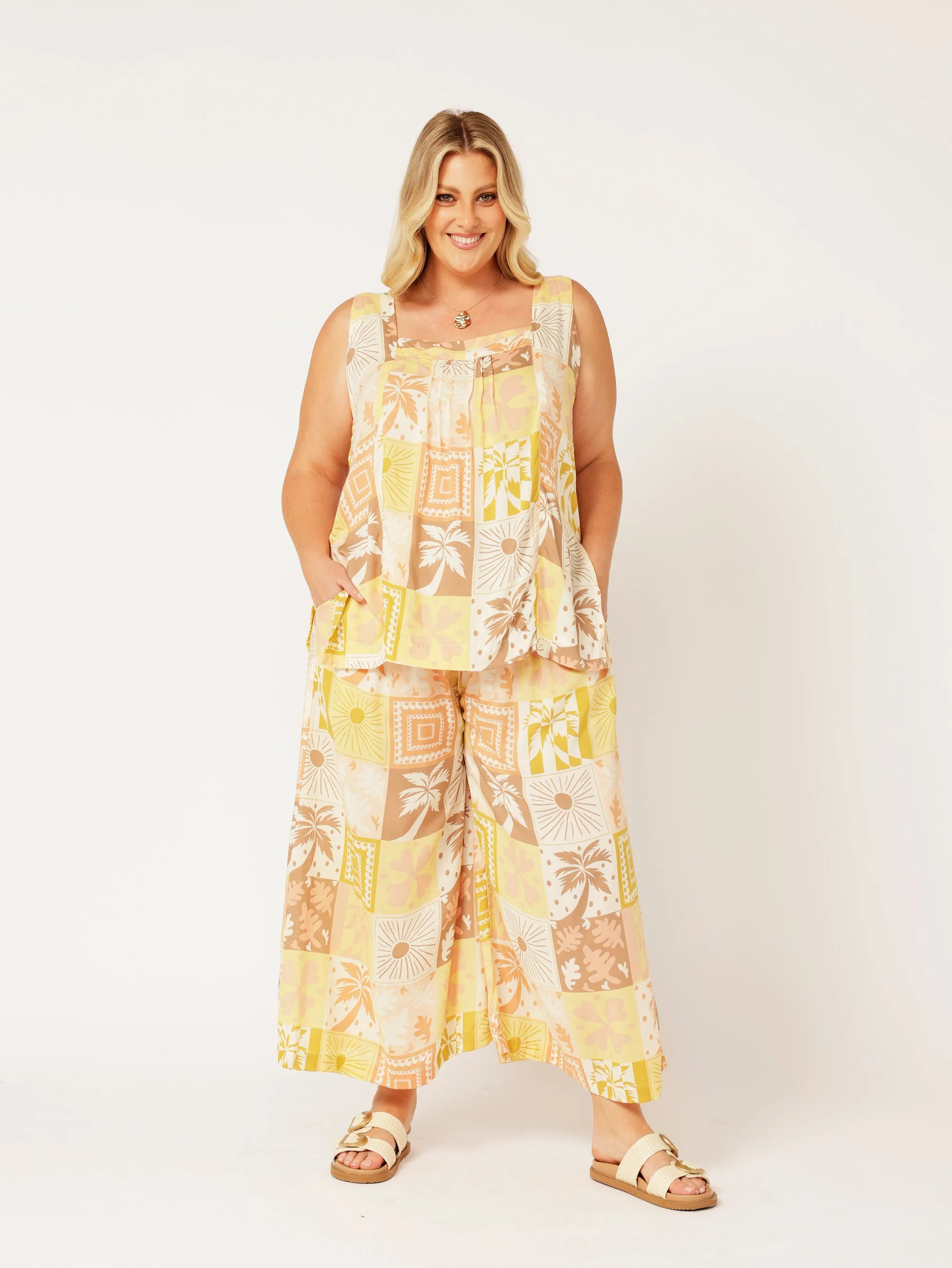 Lotus Tank LONG | Sunset Palm