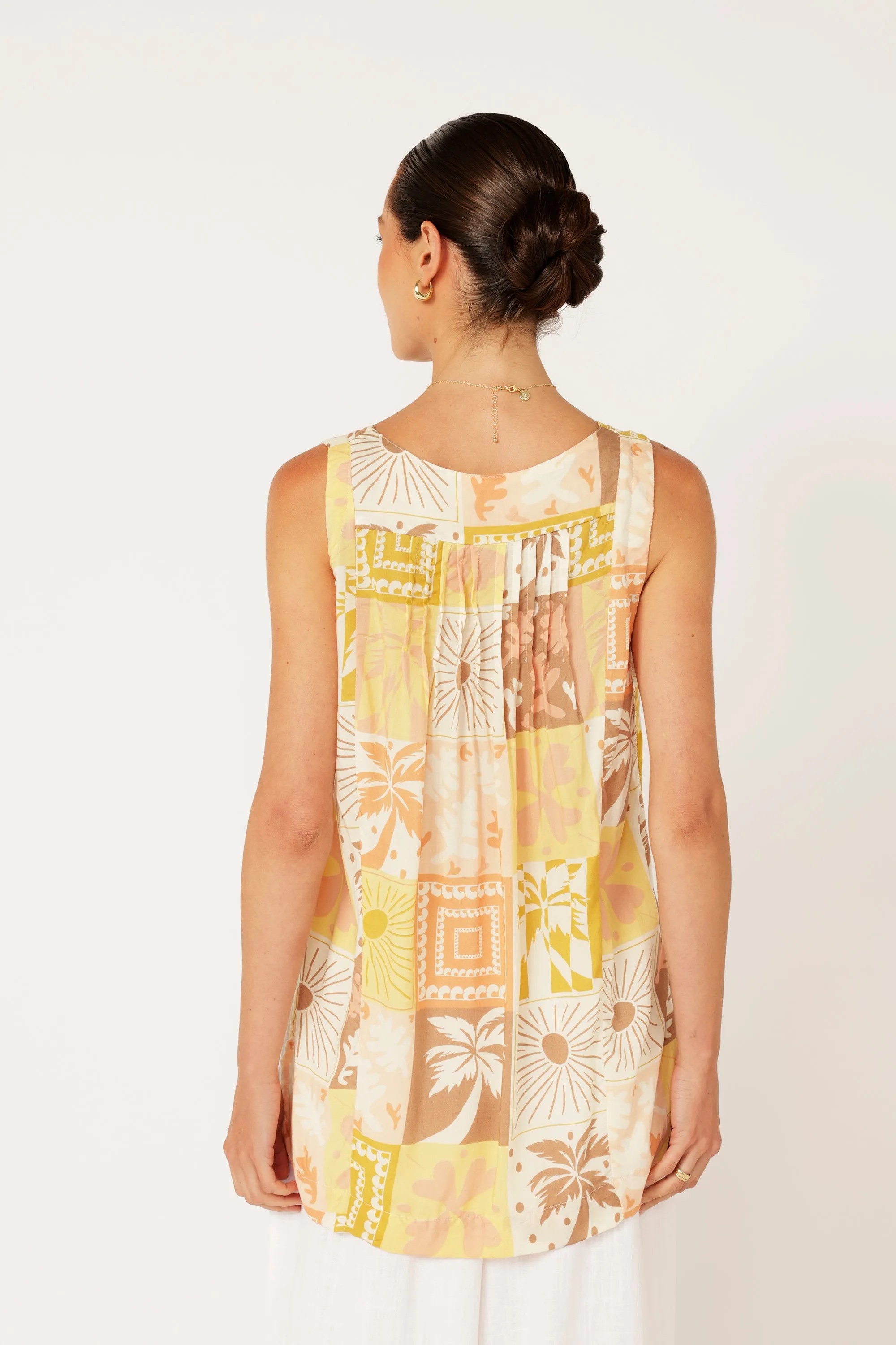 Lotus Tank LONG | Sunset Palm
