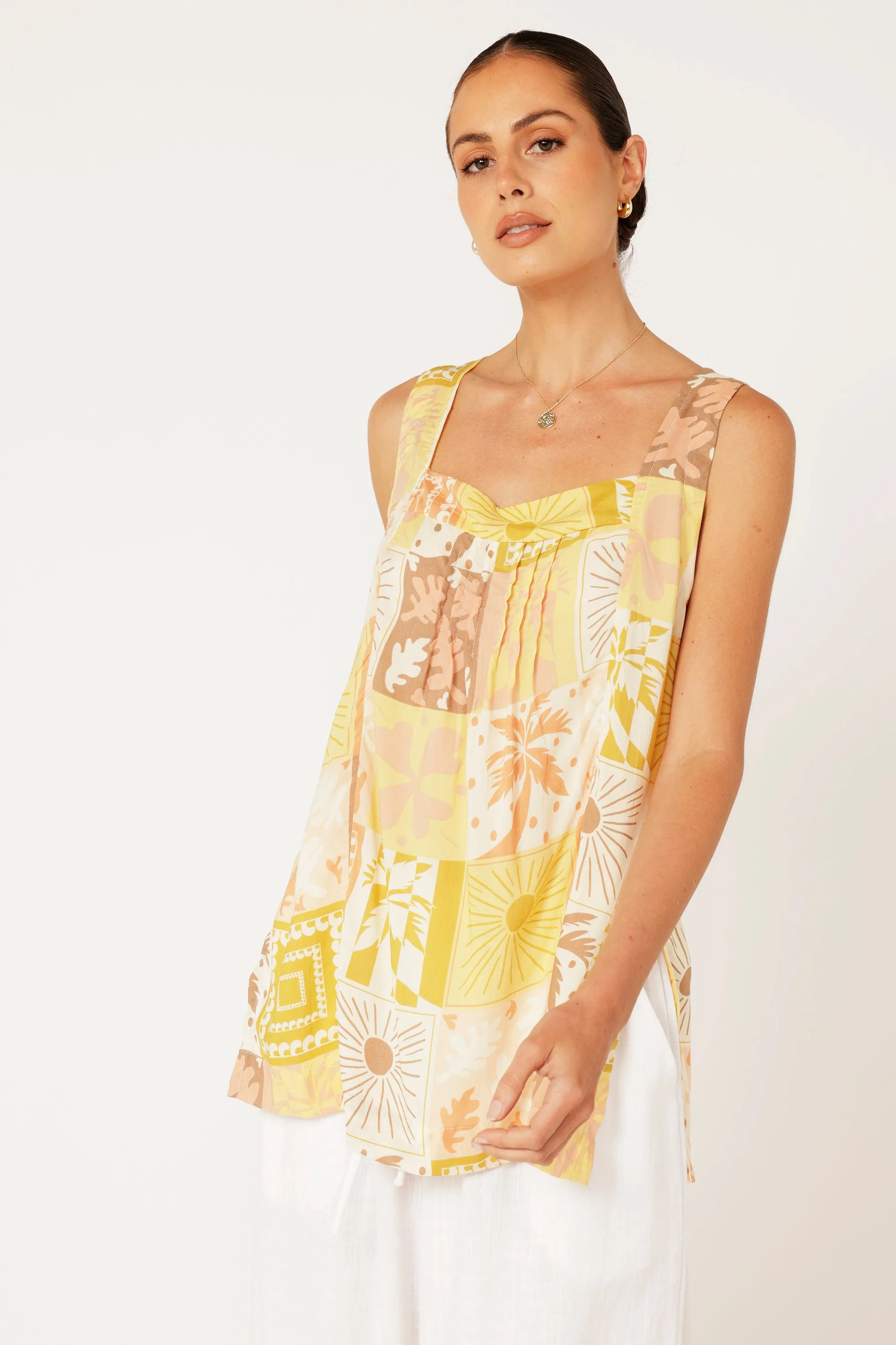 Lotus Tank LONG | Sunset Palm
