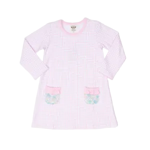 Mary Chase LS Pink Floral Gingham Dress