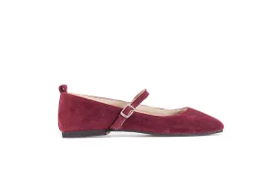 Mary Jane ballet flats - burgundy velvet