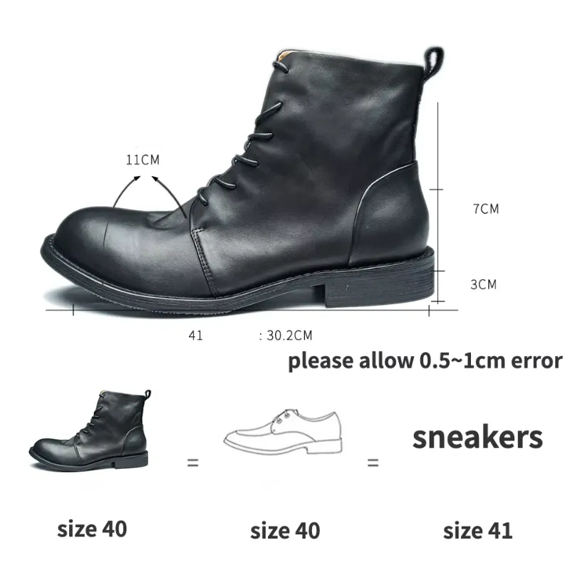 Men's Casual Vegan Leather Boots with Zipper and Lace Up | Perfect for All Seasons