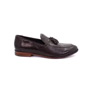 Men's Leather Moccasin in Calf Leather Testa di Moro Dark Brown (JPU266/1)