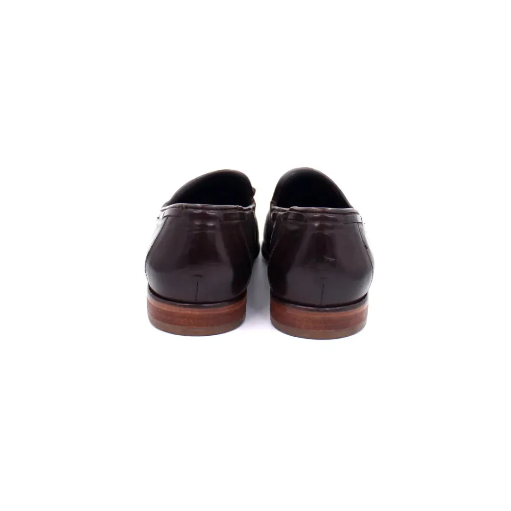 Men's Leather Moccasin in Calf Leather Testa di Moro Dark Brown (JPU266/1)