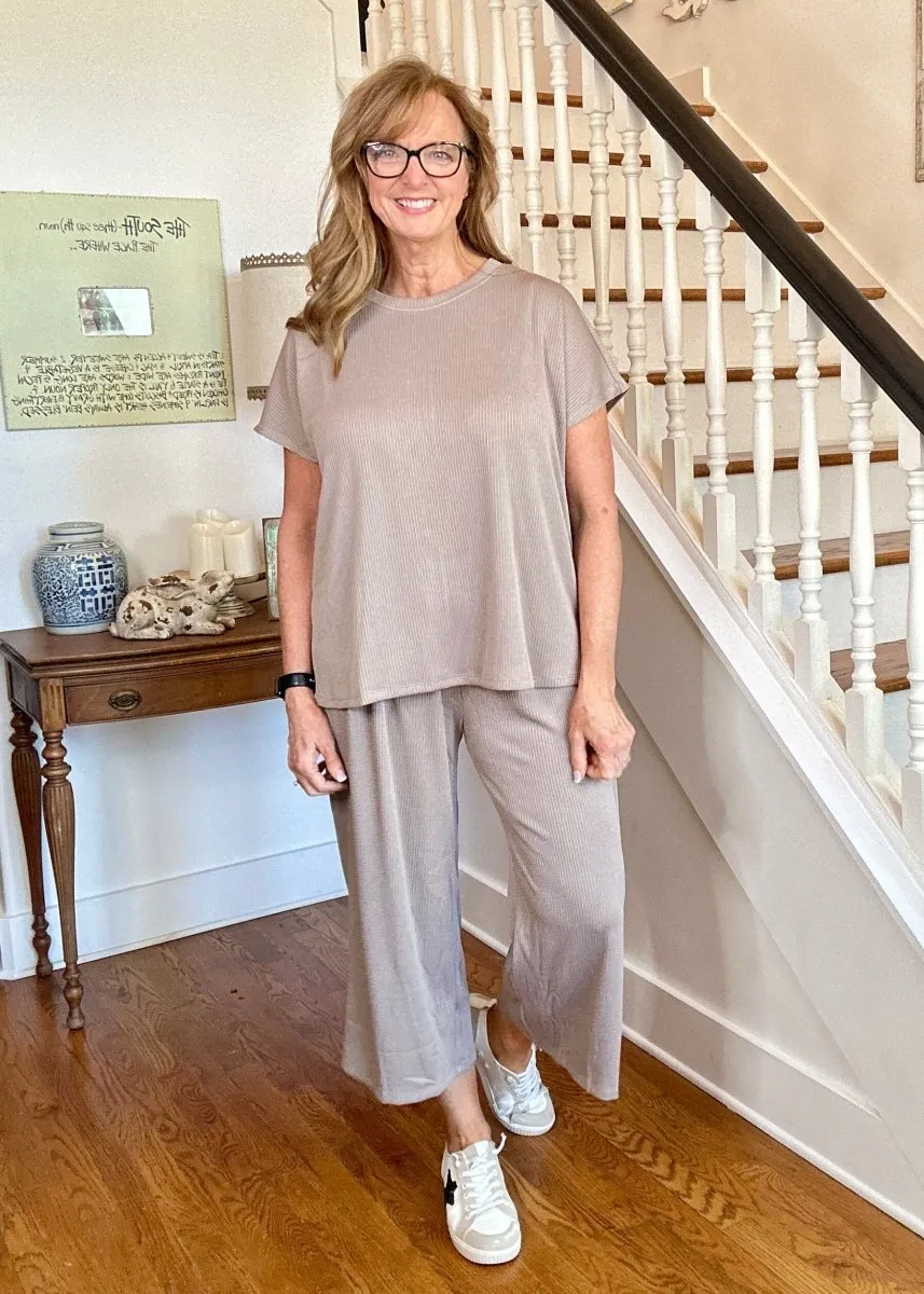 Palm Beach Set - Oyster Grey/Taupe  | Dear Scarlett