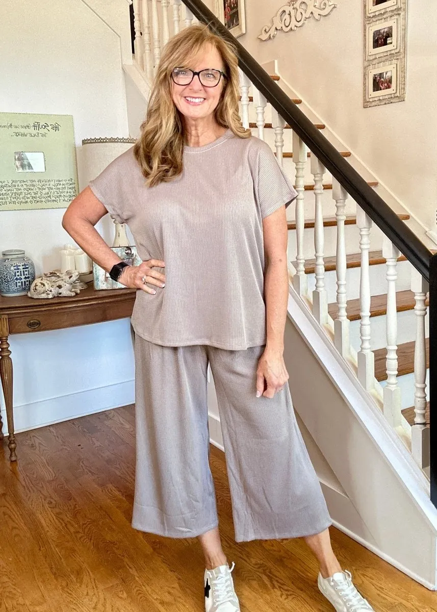 Palm Beach Set - Oyster Grey/Taupe  | Dear Scarlett