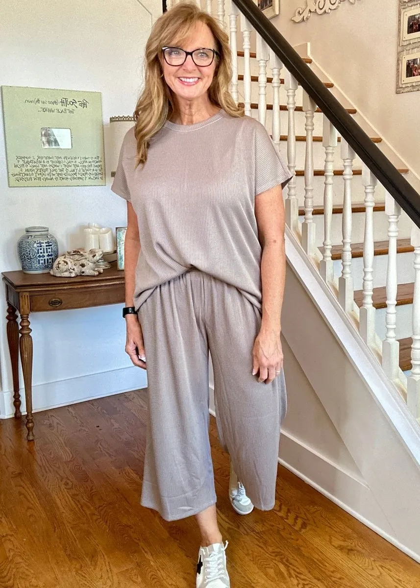 Palm Beach Set - Oyster Grey/Taupe  | Dear Scarlett