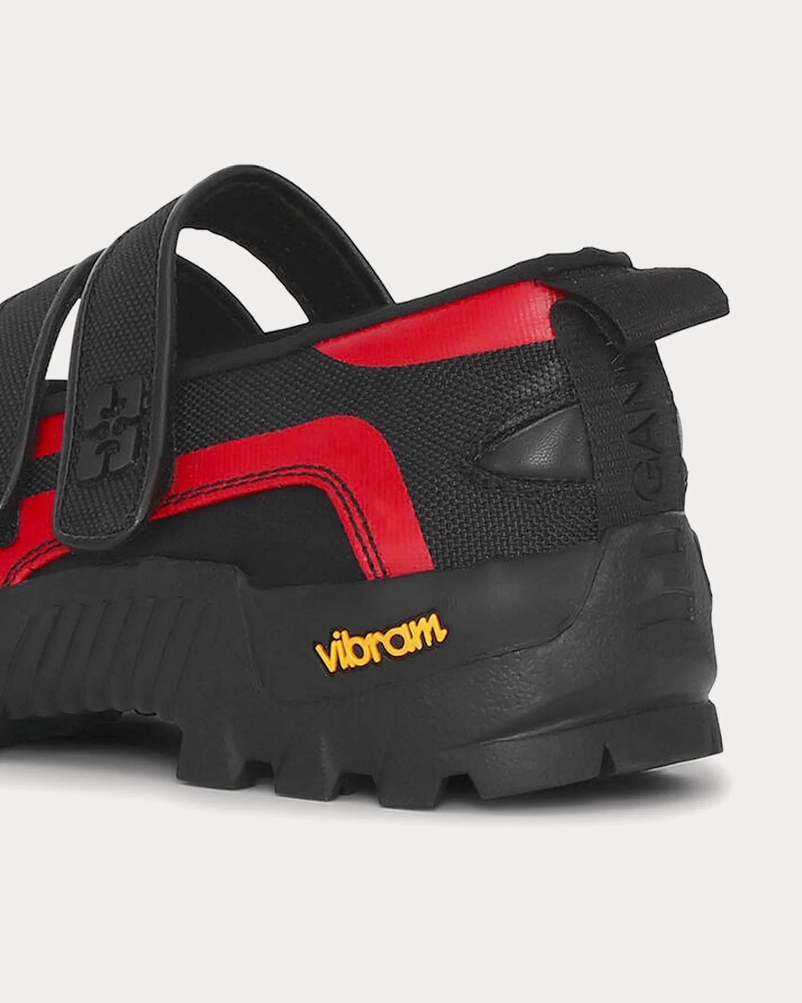 Performance Velcro Mary Jane Ballerinas Black / Red Slip On Sneakers
