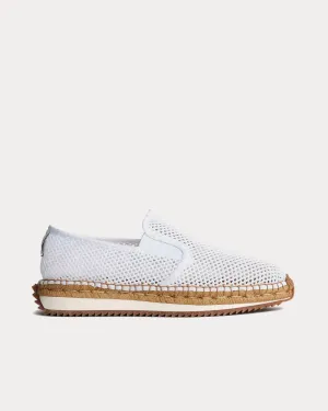 RB Espadrille Runner Open Weave White Slip Ons