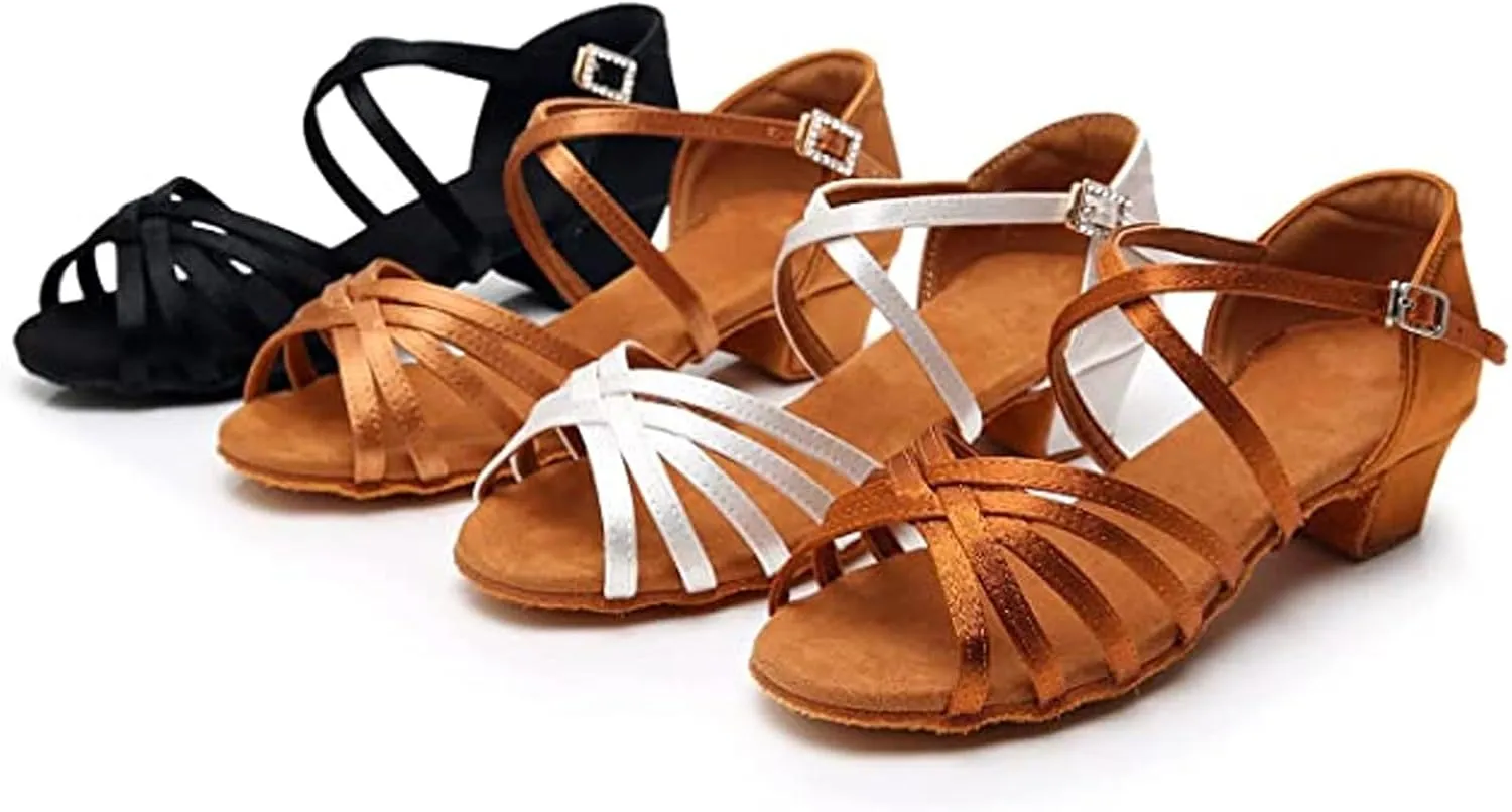 Rosefinch Girls' Dance Shoes Heel 1.3" Latin Salsa Practise Dancing Shoes for Dancing Salsa Latin Tango Girl Social Dance Beginner