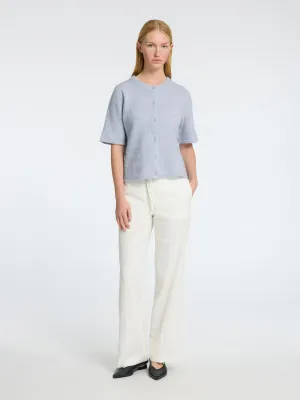 Selected Femme Lulu short sleeved cardigan Cashmere Blue