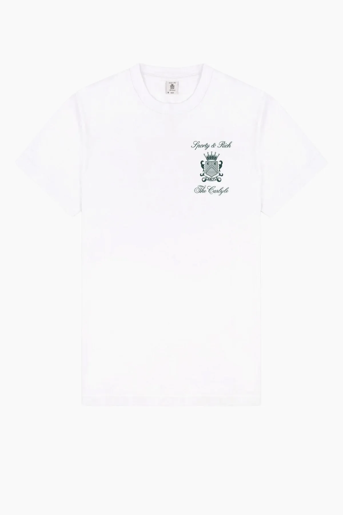 Sporty & Rich The Carlyle Crest T-Shirt - White/ Forest