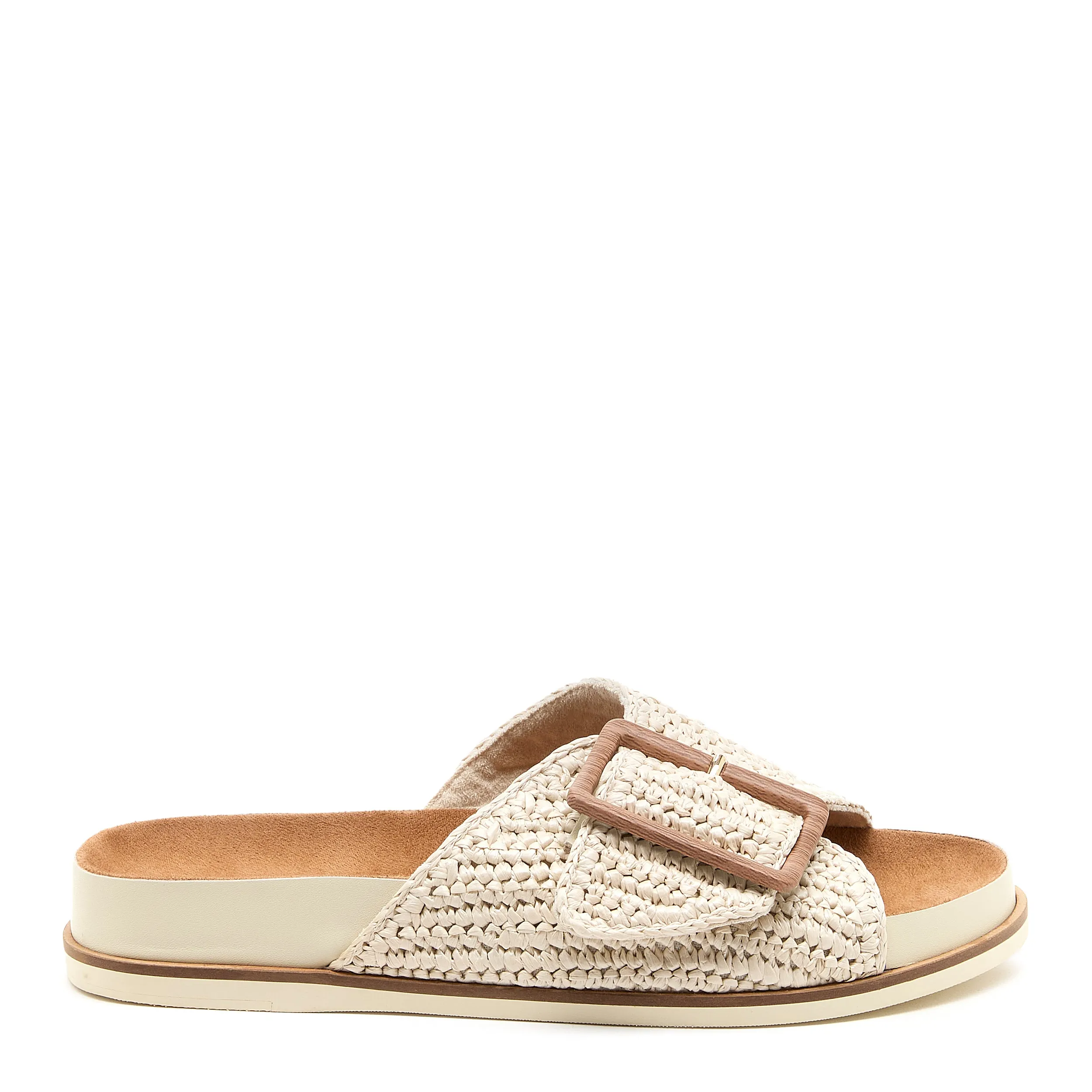 Sutton Shell Raffia Slide Sandals
