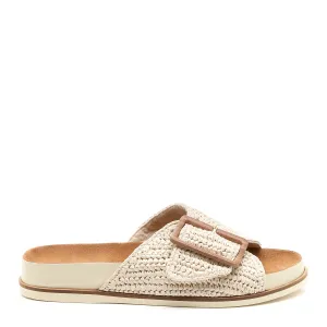 Sutton Shell Raffia Slide Sandals