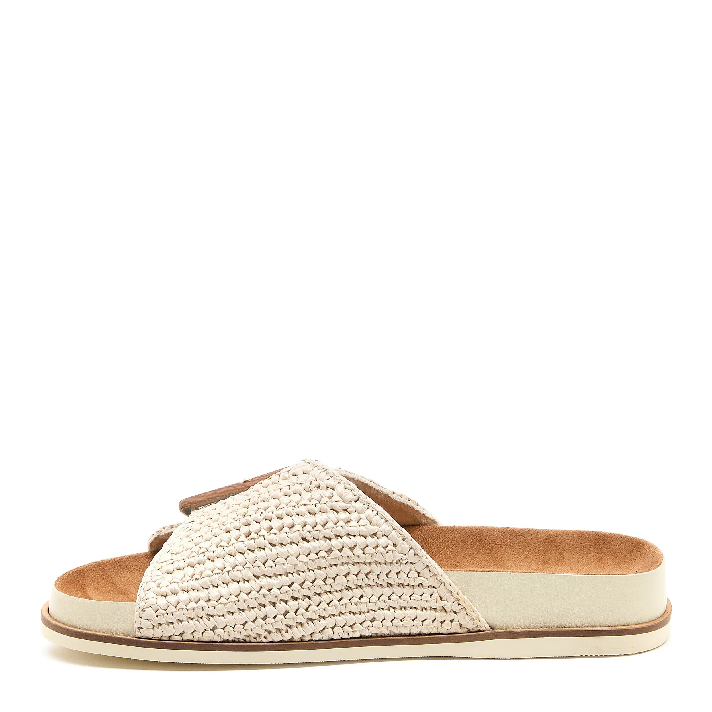 Sutton Shell Raffia Slide Sandals
