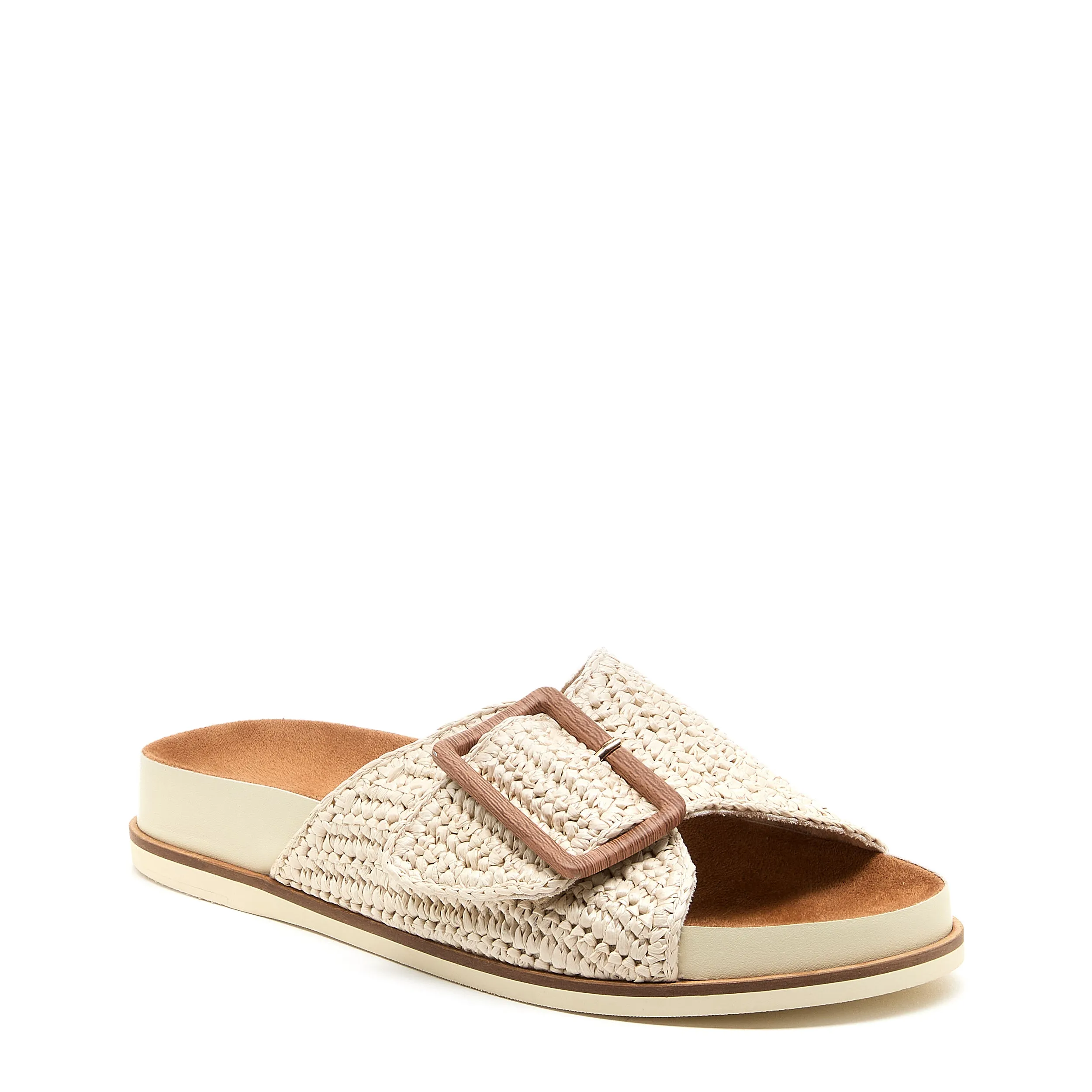 Sutton Shell Raffia Slide Sandals