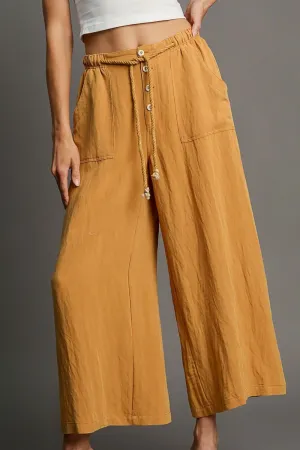 Umgee Rope Drawstring Wide Leg Pants