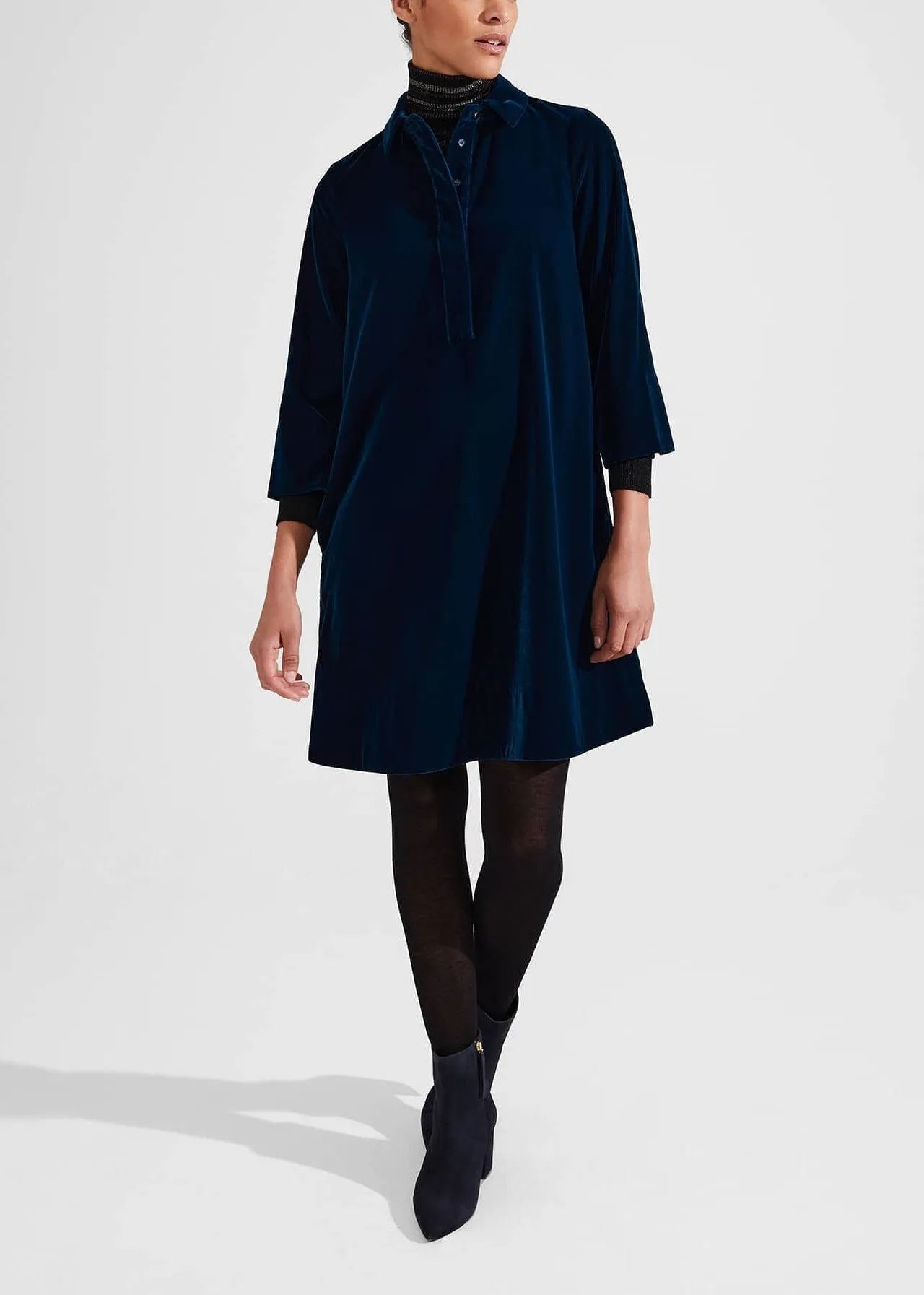 Velvet Marciella Dress 0223/5009/9045l00 Steel-Blue